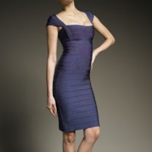 Herve Leger Cap Sleeve Bandage Dress